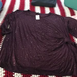 Lane Bryant purple glitter top 14/16